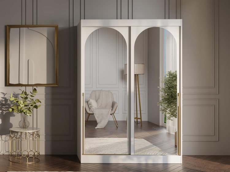 Szafa przesuwana z lustrem biała INOVS