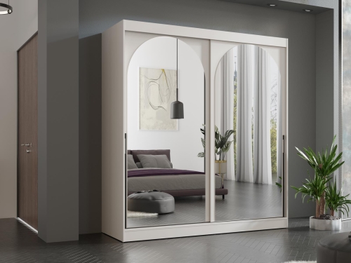 Elegancka szafa z lustrem kaszmirowa 200 cm INOVS