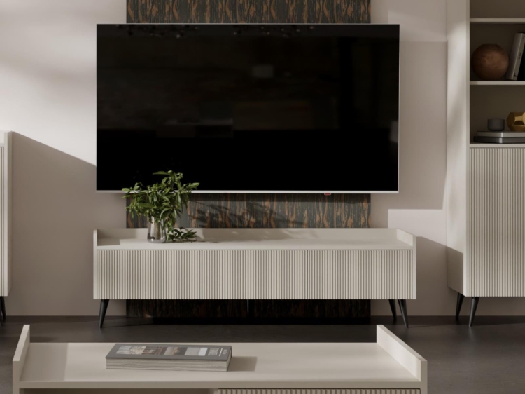 Kaszmirowa szafka ryflowana na wysokich nogach TWINKL