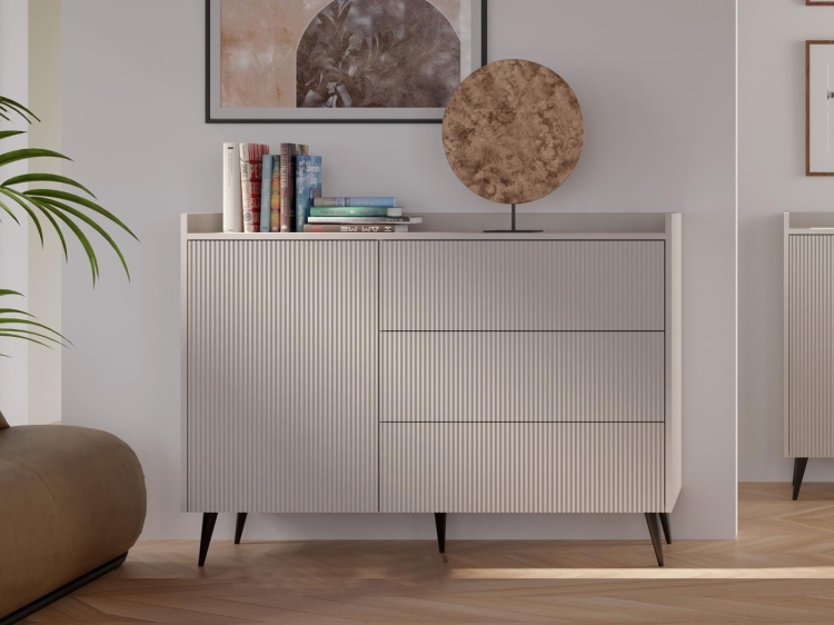 Designerska komoda z ryflowaniem kaszmir TWINKL