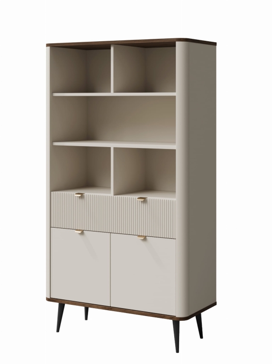 Wysoki regał do jadalni kaszmir/orzech BARI