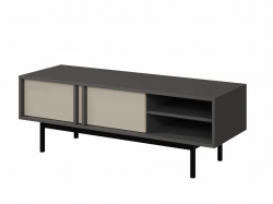 Nowoczesna beżowa szafka RTV 123 cm szeroka MALTS