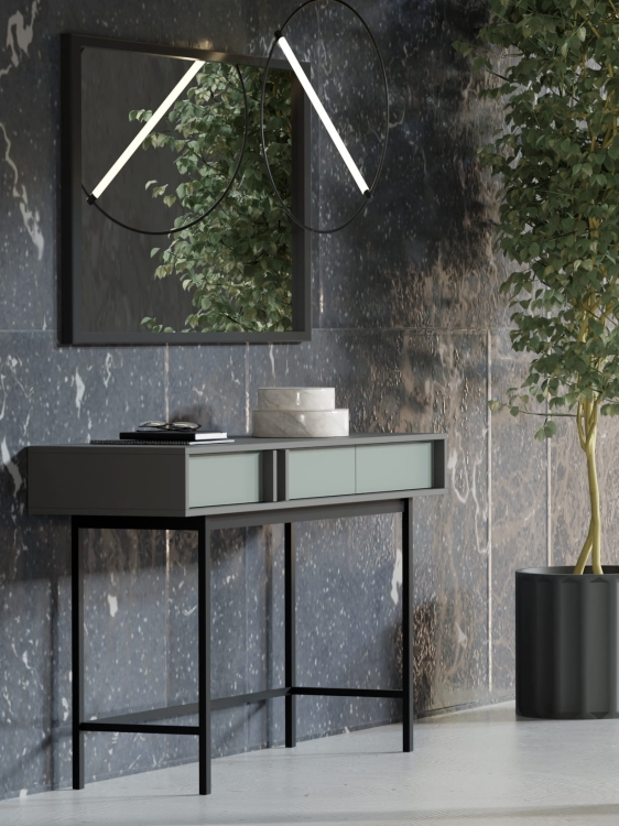 Zielona toaletka z szufladami do sypialni MALTS