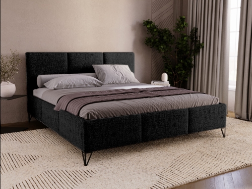 Loftowe łóżko z tkaniny plecionej do sypialni NEVS