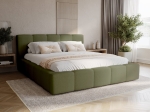 Łóżko oliwkowe do sypialni z pojemnikiem NOVS