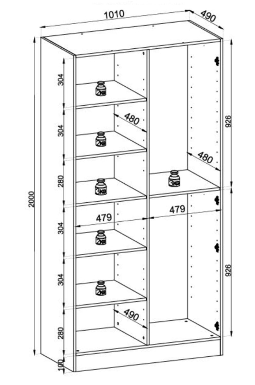 Stylowa szafa beżowa z frezowaniem do salonu ADEL