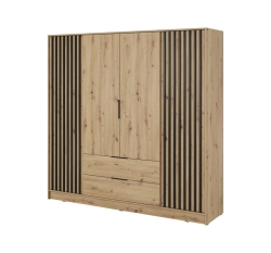 Szafa z lamelami dąb artisan 3-drzwiowa loftowa LIMA