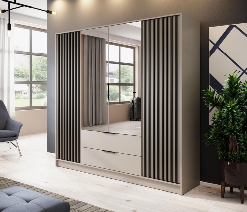 Szafa czterodrzwiowa do sypialni kaszmirowa LIMA