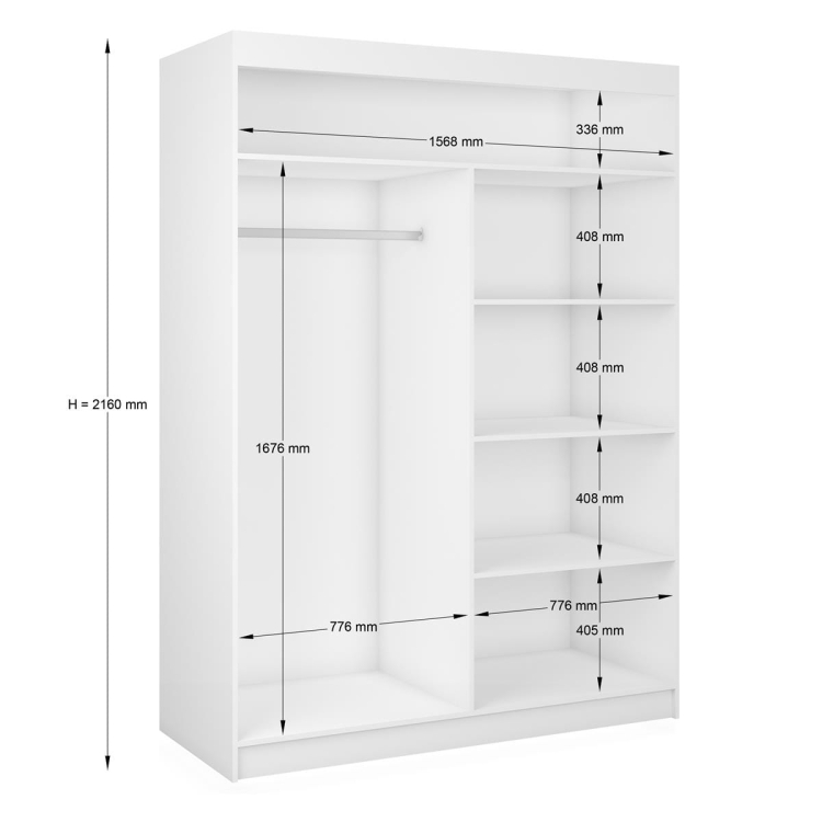 Biała szafa z lustrem nowoczesna przesuwna VIVIN