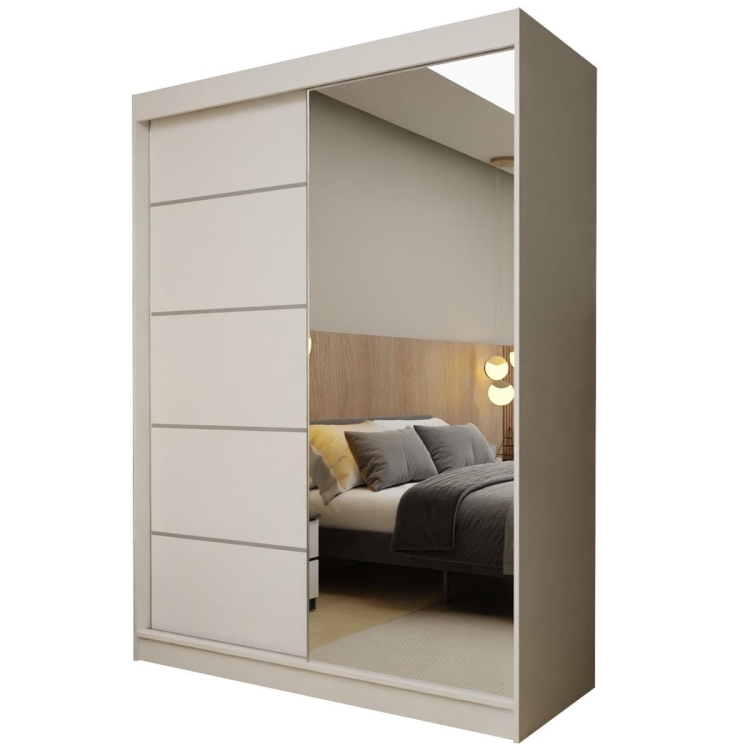 Biała szafa z lustrem nowoczesna przesuwna VIVIN