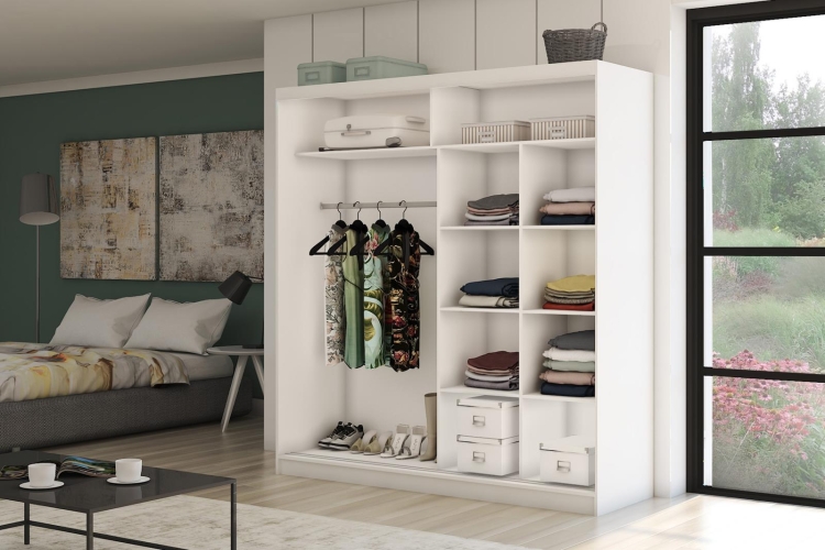 Duża szafa grafitowa z lustrem 200 VIVIN (