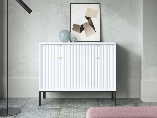 Biała komoda z szufladami do przedpokoju FLOR