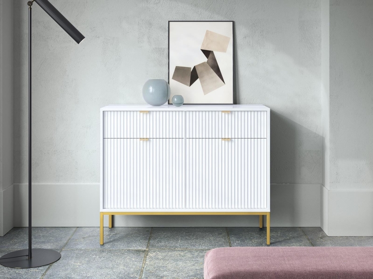 Biała komoda z szufladami do przedpokoju FLOR