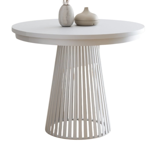 Modny biały stół rozkładany z lamelami DAST