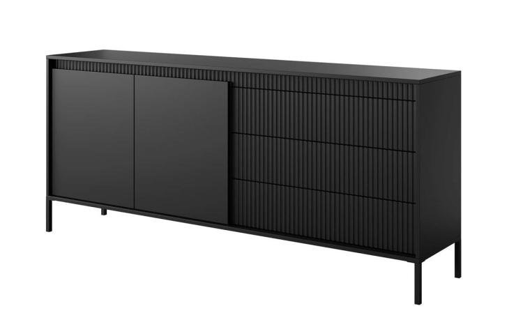 Praktyczna komoda z trzema szufladami GAVINS CZARNY