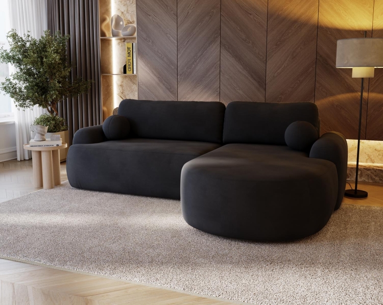 Narożnik o obłych kształtach OLIO GRAFIT VEL