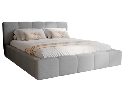 Łóżko designerskie do sypialni szare boucle bubble NOVS