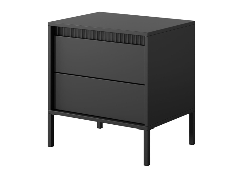Czarna elegancka szafka nocna z szufladami GAVIN