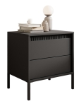 Czarna elegancka szafka nocna z szufladami GAVINS