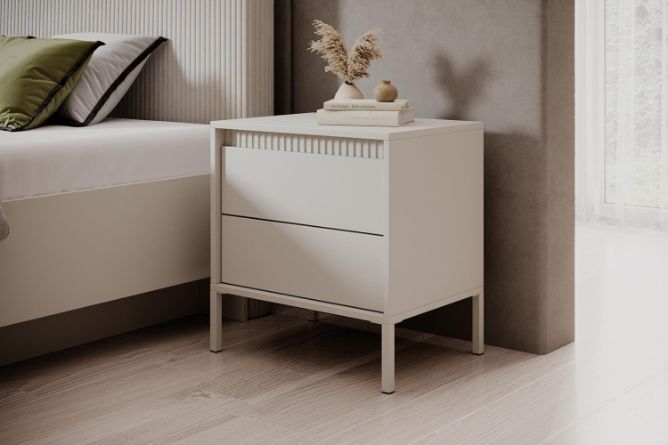 Nowoczesny stolik nocny GAVINS BEŻ