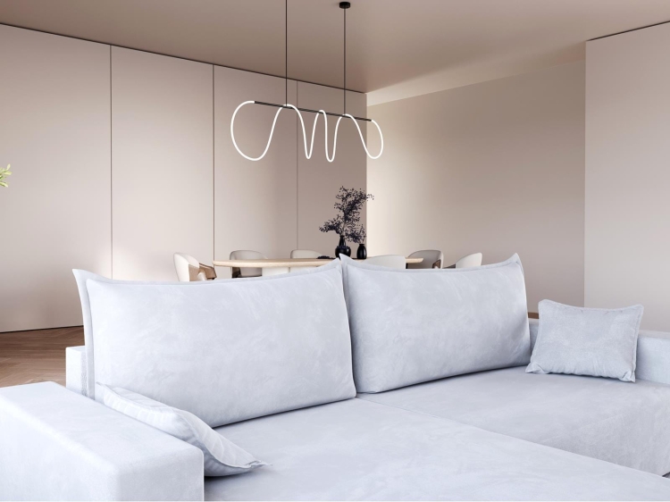 Elegancki narożnik oliwkowy z pojemnikiem STAR