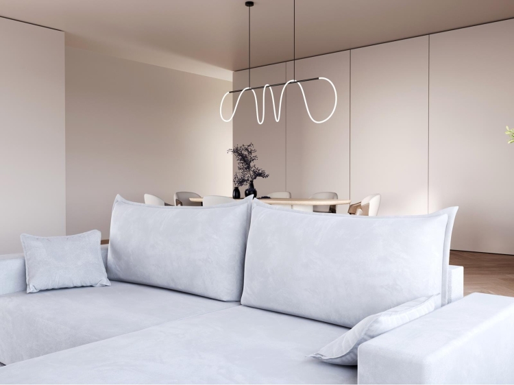 Stylowy oliwkowy narożnik z funkcją spania NATS