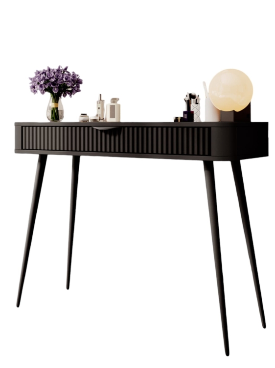 09998888.jpgCzarna toaletka z szufladą do sypialni lamele BELLO