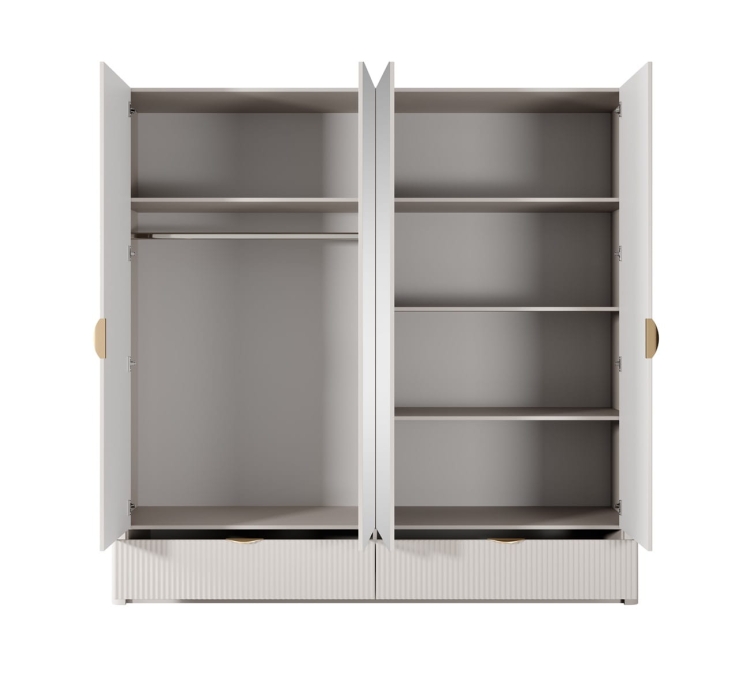 LANTE beż - H - szafa (2) (Copy).jpgEkskluzywna szafa ryflowana z szufladami i lustrem BELLO