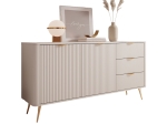 Ryflowana komoda beżowa z szufladami pojemna BELLO 