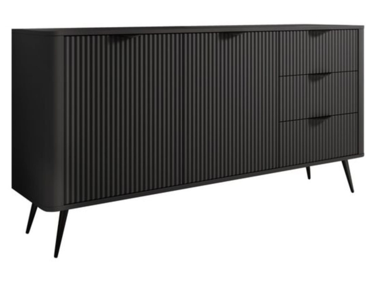 433 (Copy).jpgCzarna komoda ryflowana do sypialni BELLO WYSOKIE NOGI