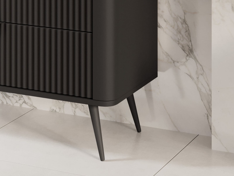 detallregal (Copy).jpgzarna komoda ryflowana do sypialni BELLO WYSOKIE NOG