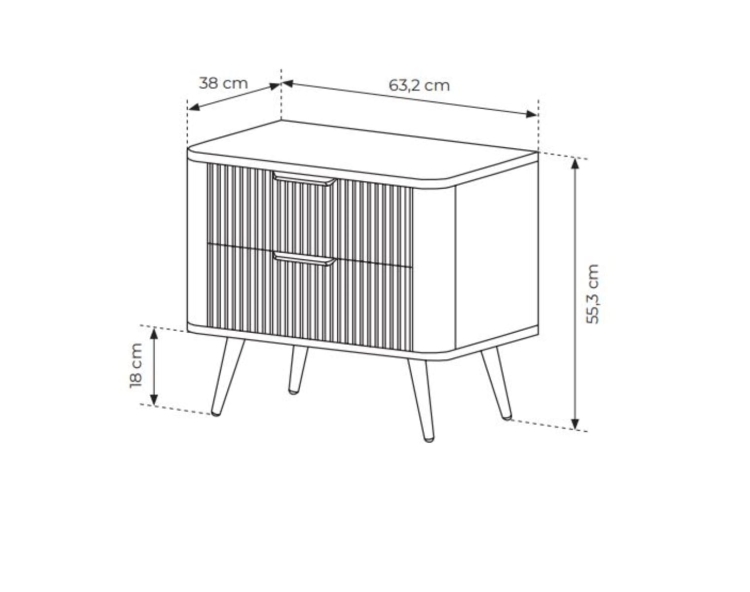 Modna szafka nocna do sypialni BELLO CZARNY