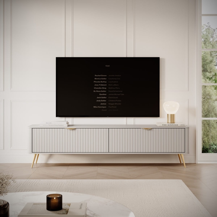 Szafka pod telewizor 200 cm BELLO BEŻOWA+ZŁOTY