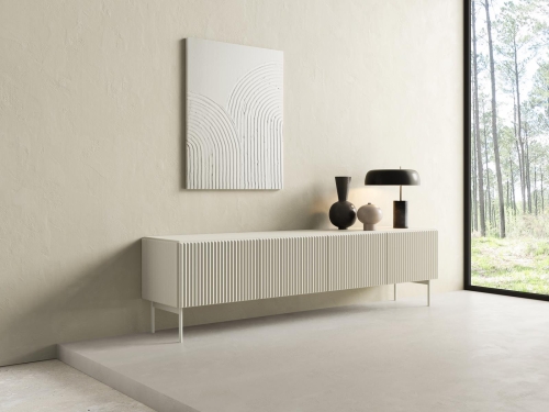 szafka rtv z ryflowanym frontem