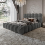 Grafitowe łóżko małżeńskie bąbelkowe ASILA