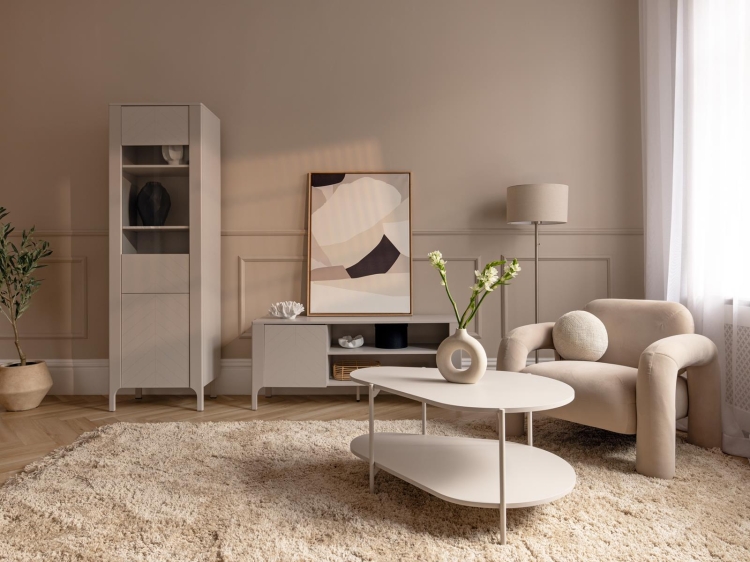 Kaszmirowy stolik kawowy z półką DAST