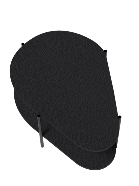 Czarny stolik kawowy z półką do salonu DAST