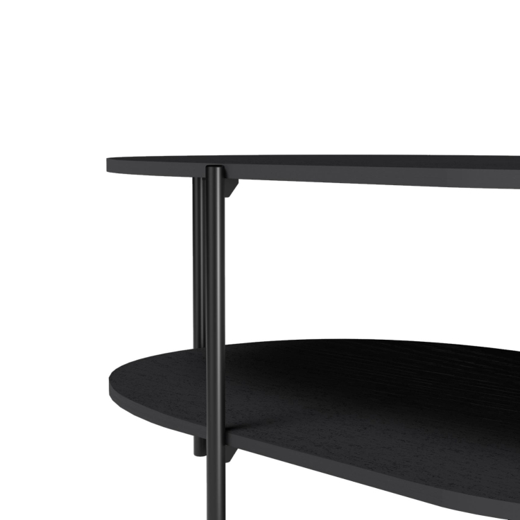 Czarny stolik kawowy z półką do salonu DAST