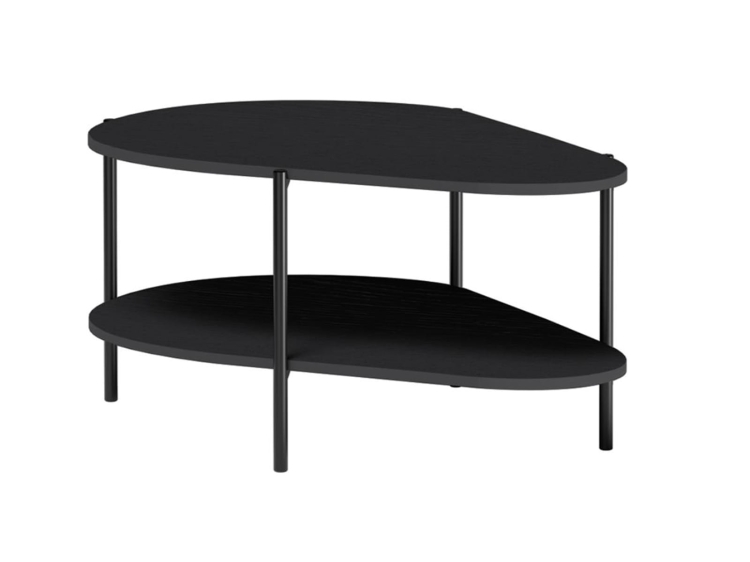 Czarny stolik kawowy z półką do salonu DAST