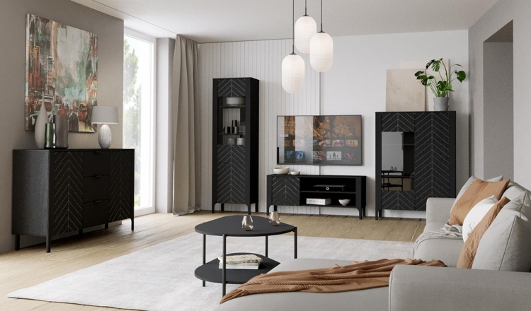 malumi-aranz-salon-copy.jpg  Czarny stolik kawowy z półką do salonu DAST