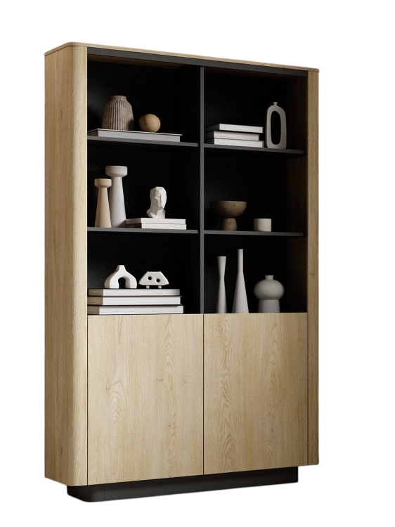 Designerski wysoki regał do biura COLLECT DĄB CZARNY