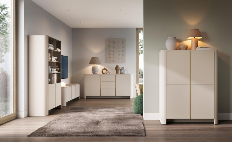 Kaszmirowa komoda z szufladami obłe kształty SLOWS