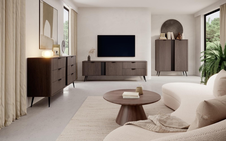 Komoda w stylu loft z 6 szufladami DĄB DUNIN MONACO