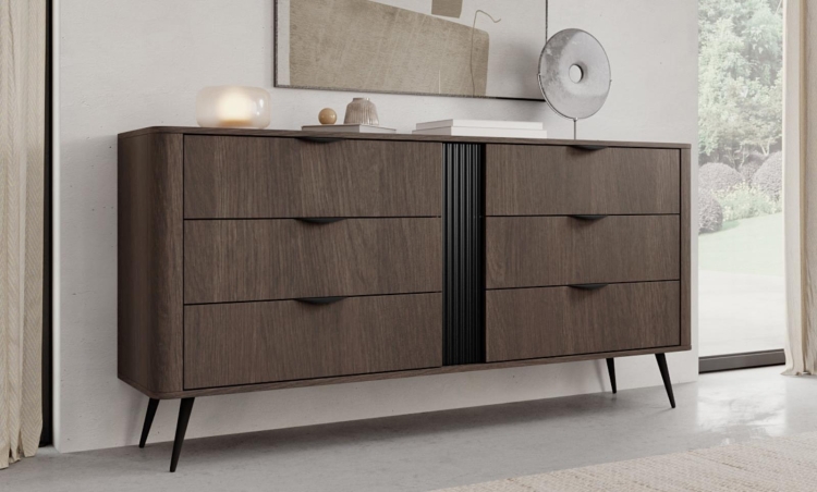 Komoda w stylu loft z 6 szufladami DĄB DUNIN MONACO