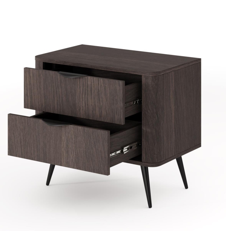 Szafka nocna modna z szufladami do sypialni w stylu japandi MONACO OTWARTA