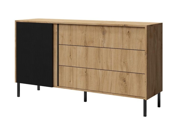 MIA KOMODA 050001 (Copy).jpgNowoczesna komoda z szufladami pojemna DĄB/CZARNY MOES (