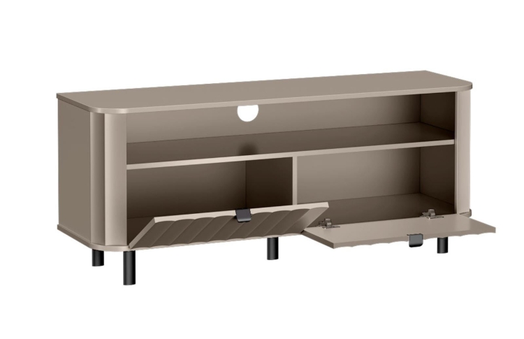 Nowoczesna szafka RTV z lamelami beżowa MODENO