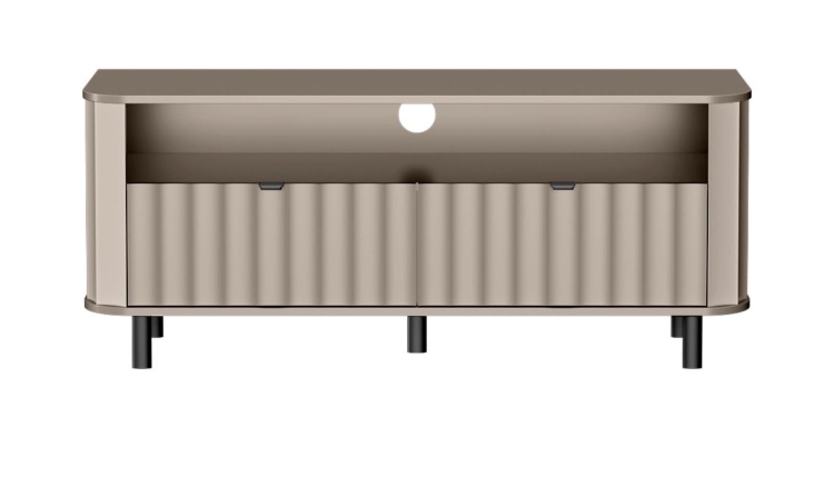 Nowoczesna szafka RTV z lamelami beżowa MODENO