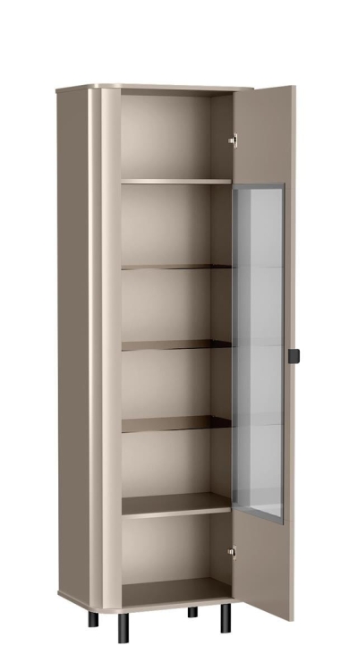 Biała witryna do jadalni MODENO ryflowany front