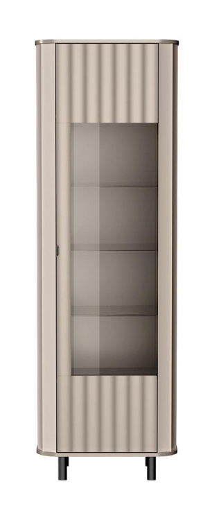 Witryna do salonu ze szkłem ryflowana MODENO BEŻ